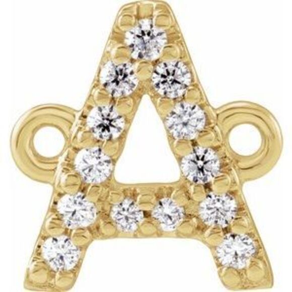 Kazi Luxury 14K Yellow .06 CTW Natural Diamond Initial A Link